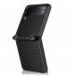 Samsung Galaxy Z Flip3 5G - Coque texture fibre de carbone à lanière