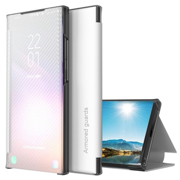 Flip cover Samsung Galaxy A50 fibre de carbone