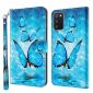 Housse Samsung Galaxy A03s papillons bleus scintillants