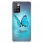 Coque Xiaomi Redmi 10 Luminous papillon bleu