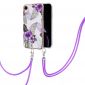 Coque iPhone XR à cordon fleurs exotiques