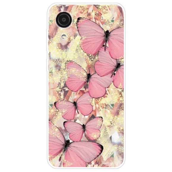 Coque Samsung Galaxy A03 Core Papillons Roses