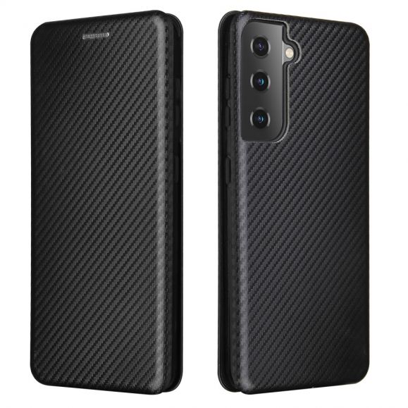 Housse Samsung Galaxy S21 5G simili cuir fibre de carbone