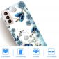 Coque Samsung Galaxy S22 5G papillons et fleurs bleus