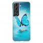 Coque Samsung Galaxy S22 Plus 5G Luminous papillon bleu