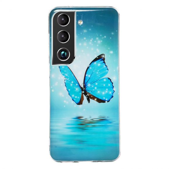 Coque Samsung Galaxy S22 Plus 5G Luminous papillon bleu