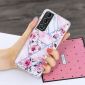 Coque Samsung Galaxy S22 Plus 5G silicone marbre et fleurs