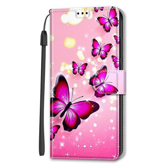 Housse Samsung Galaxy S22 Ultra 5G Papillons roses