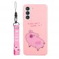 Coque Samsung Galaxy S22 5G Cochon à lanière