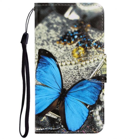 Housse iPhone SE 2022 / 2020 Papillon Bleu