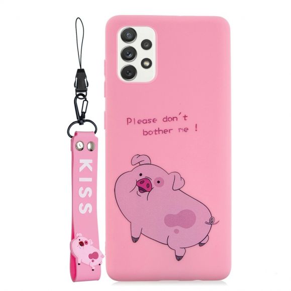 Coque Samsung Galaxy A53 5G Cochon à lanière