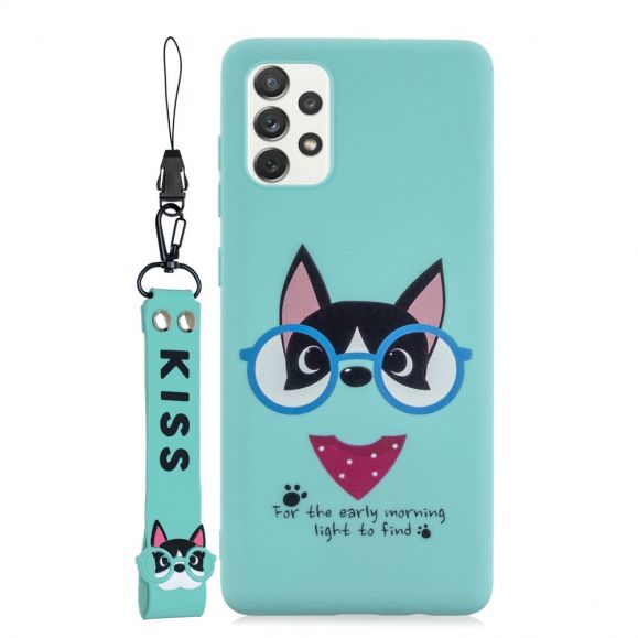 Coque Samsung Galaxy A53 5G illustration chien à lanière