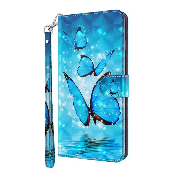 Housse Xiaomi Poco X4 Pro 5G papillons bleus scintillants