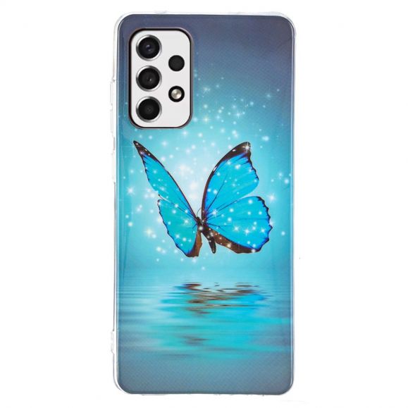 Coque Samsung Galaxy A33 5G Luminous papillon bleu