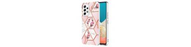 Coque Samsung Galaxy A53 5G marbre et couronne de fleurs