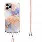 Coque iPhone 11 Pro Max à cordon marbre coloré