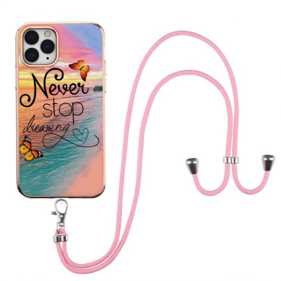 Coque iPhone 11 Pro Max à cordon Never Stop Dreaming
