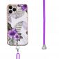 Coque iPhone 11 Pro Max à cordon fleurs exotiques