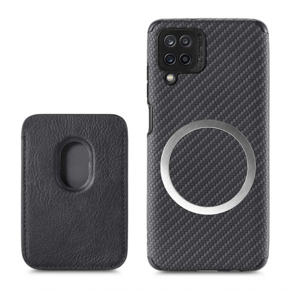 Coque Samsung Galaxy M33 5G Fibre de Carbone Porte-cartes magnétique