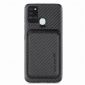 Coque Samsung Galaxy A21s Fibre de Carbone Porte-cartes magnétique