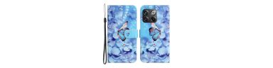 Housse OnePlus 10T 5G Papillon et fleurs bleues