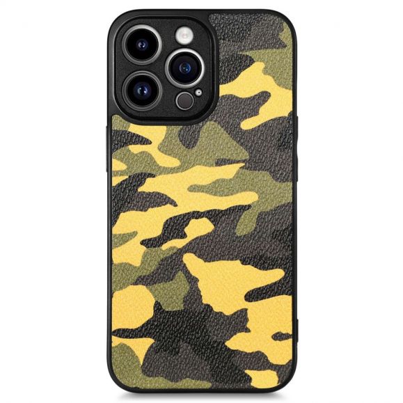 Coque iPhone 14 Pro Max Simili Cuir Camouflage