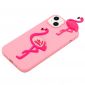 Coque iPhone 14 Silicone Flamant Rose 3D