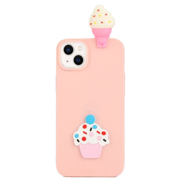 Coque iPhone 14 Silicone 3D Crème Glacée