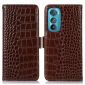 Housse Motorola Edge 30 Cuir véritable aspect croco