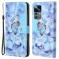 Housse Xiaomi 12T / 12T Pro Papillon et fleurs bleues