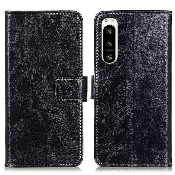 Housse Sony Xperia 5 IV effet cuir luxueux coutures