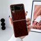 Coque Samsung Galaxy Z Flip 4 Cuir Effet Peau D'Autruche