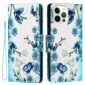 Housse iPhone 14 Pro Max Fleurs bleues et papillons