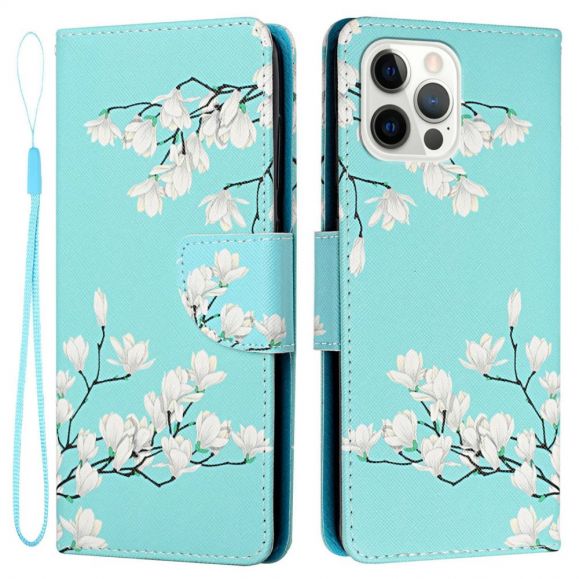 Housse iPhone 14 Pro Max Fleurs Blanches