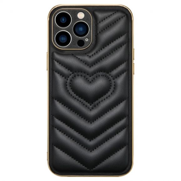 iPhone 14 Pro Max - Coque Matelassée Coeur
