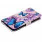 Housse iPhone 14 Papillons bleus et fleurs