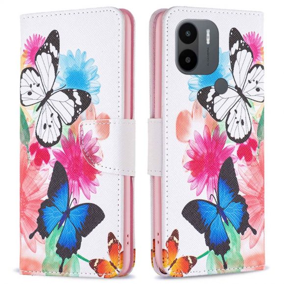 Housse Xiaomi Redmi A1 Papillons et fleurs colorées