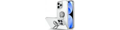 iPhone 15 - Coque transparente avec anneau magnétique