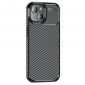 Coque iPhone 15 Plus style fibre de carbone - noir