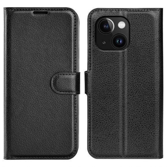 Housse iPhone 15 Plus portefeuille style cuir