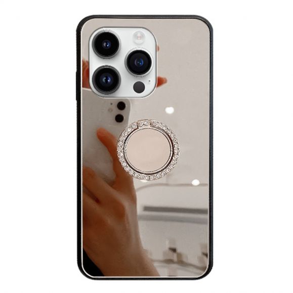 Coque iPhone 15 Pro Max effet miroir avec anneau