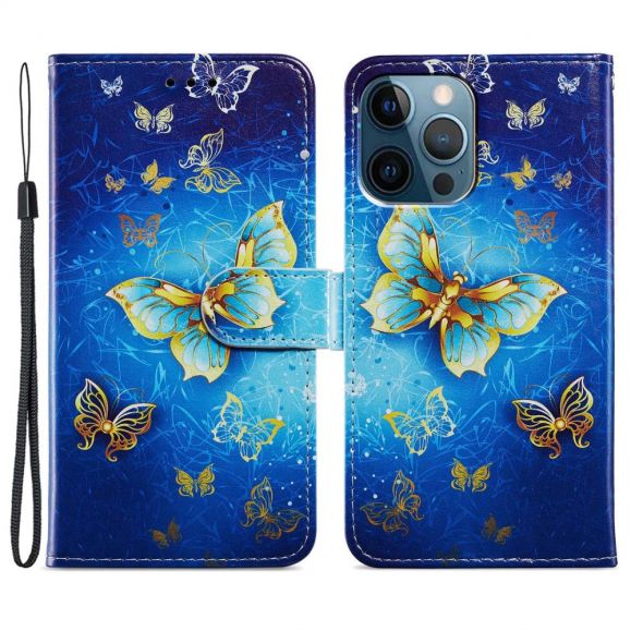 Housse iPhone 15 Pro Golden Butterfly