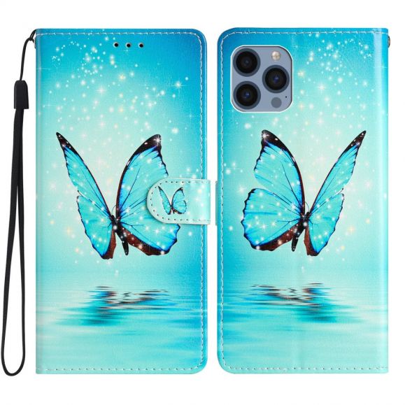 Housse iPhone 15 Pro papillon scintillant