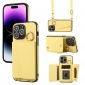 Coque iPhone 14 Pro Cuir avec Porte-Cartes et Bandoulière