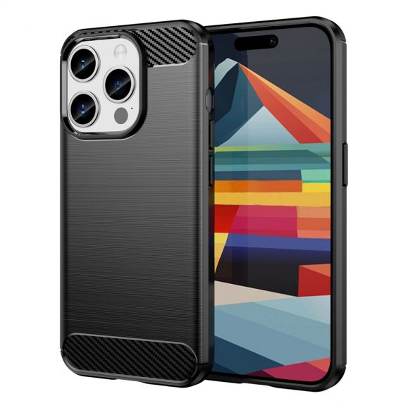 Coque iPhone 15 Pro effet brossé silicone