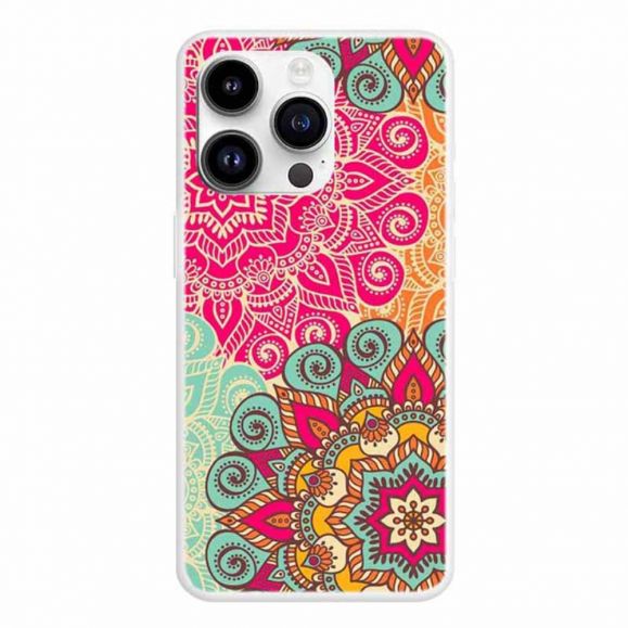 Coque iPhone 15 Pro Mandala Rétro