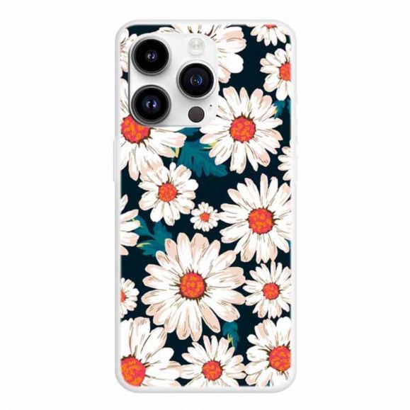 Coque iPhone 15 Pro Marguerites