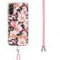 Coque Samsung Galaxy A54 5G Gardénia fleur rose à cordon