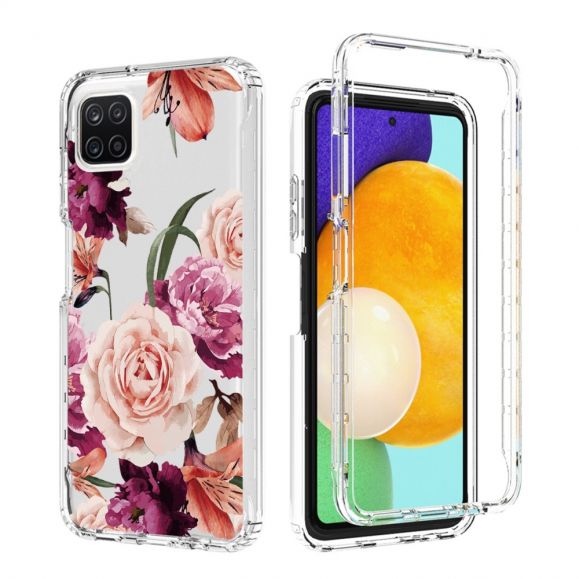 Coque Samsung Galaxy A22 5G Fleurs Violettes et Roses