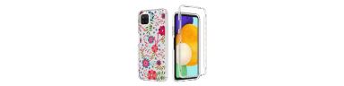 Coque Samsung Galaxy A22 5G Fleurs et Feuilles